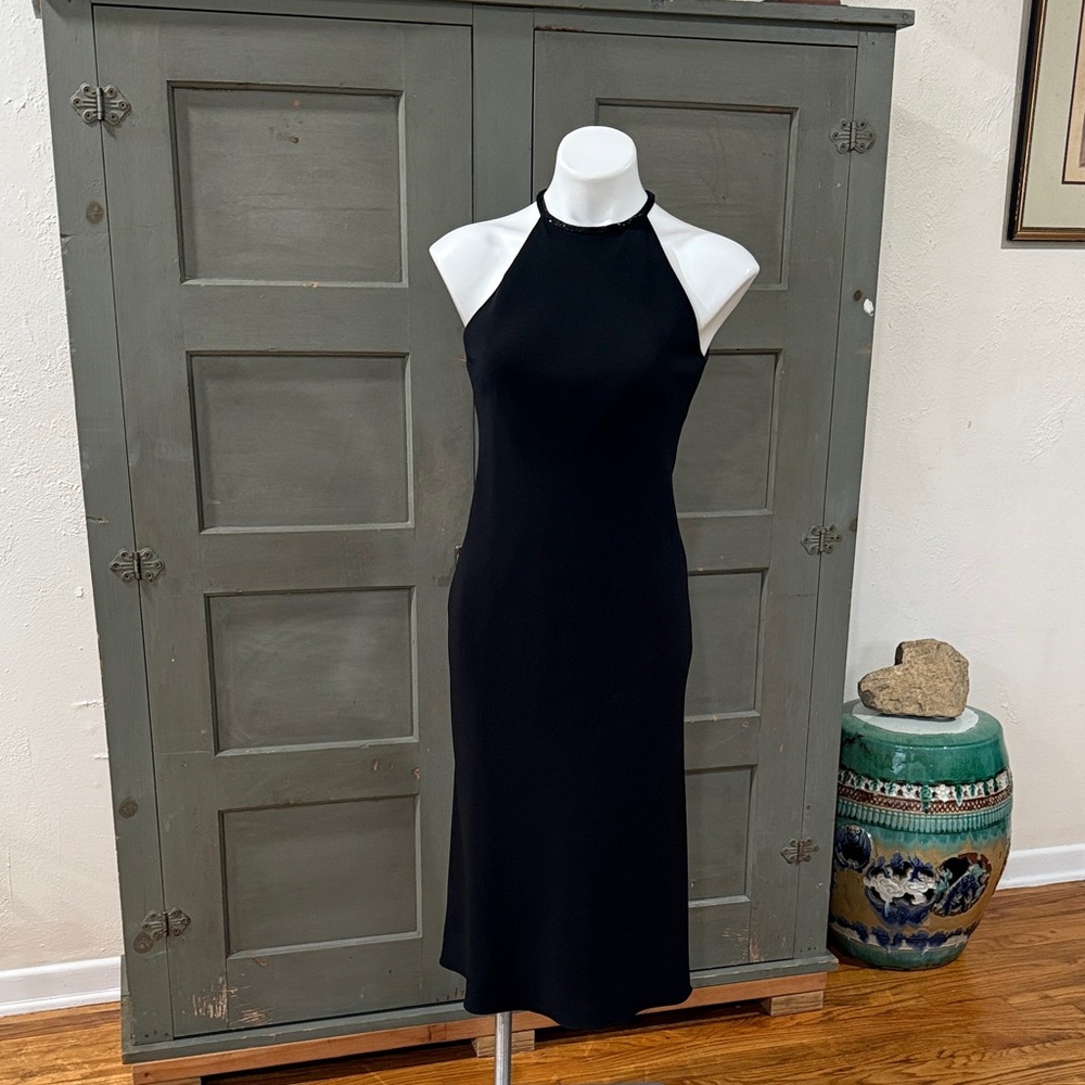 Polo by Ralph Lauren Elegant Black Midi Dress